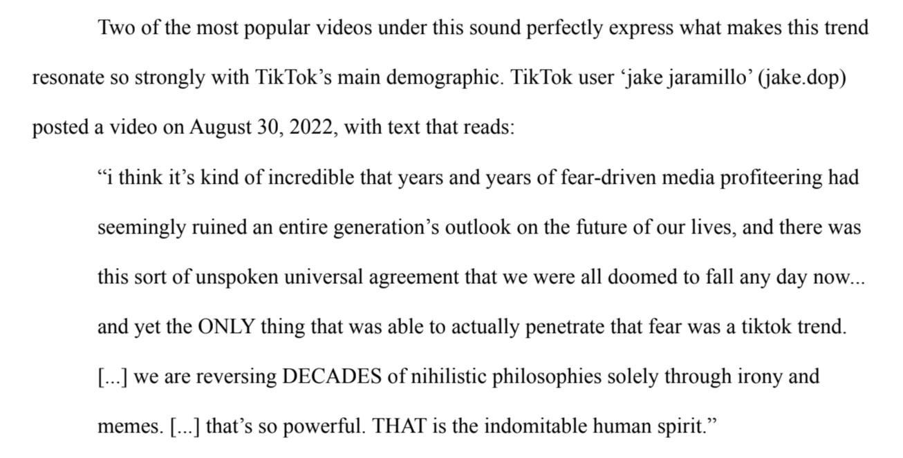 The Human Condition, or “The Indomitable Human Spirit”