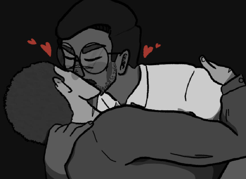 A photo of Barclay sitting on the edge of a fountain. He is grinning with his eyes closed.